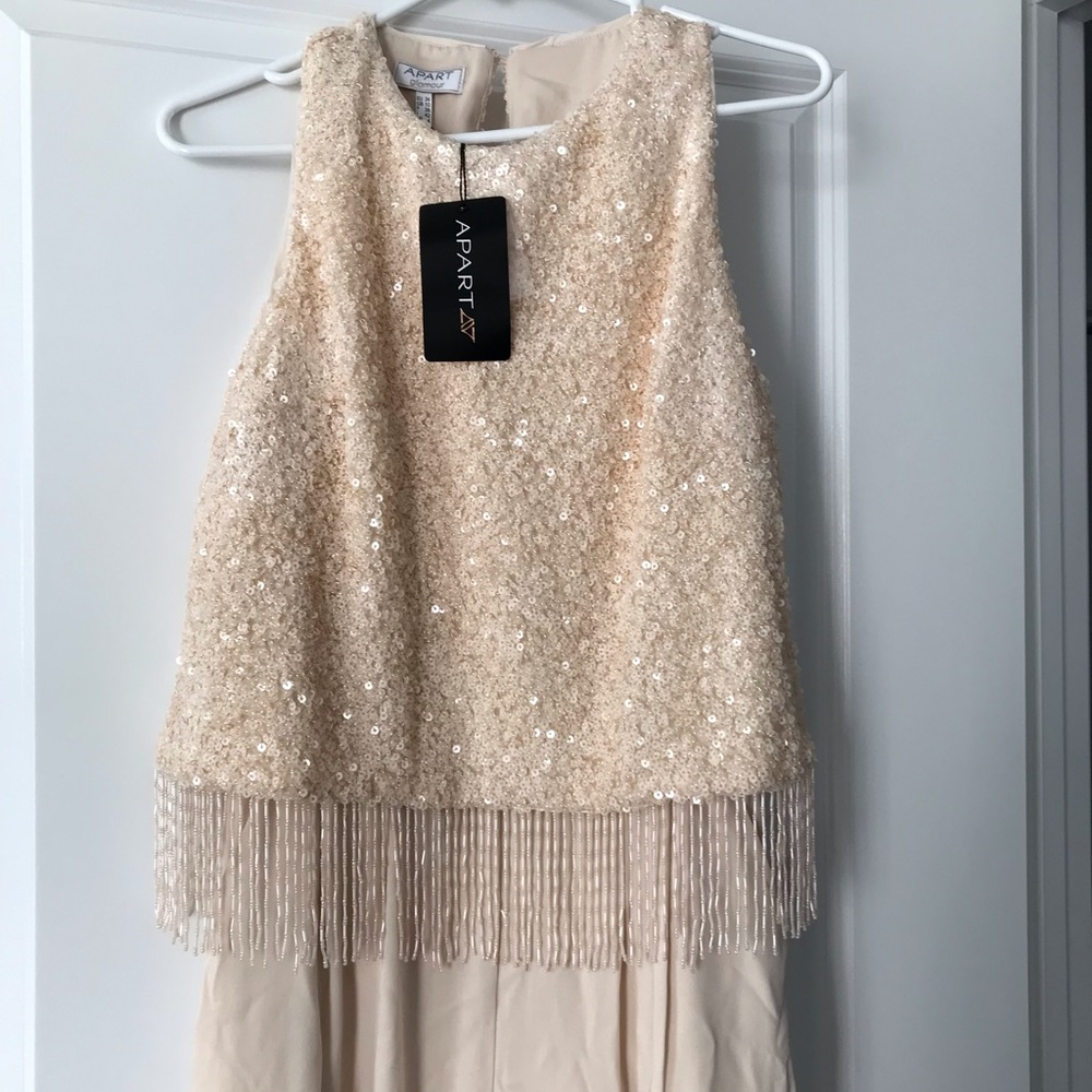 Gorgeous European style Beaded jumpsuit size 4 NWT